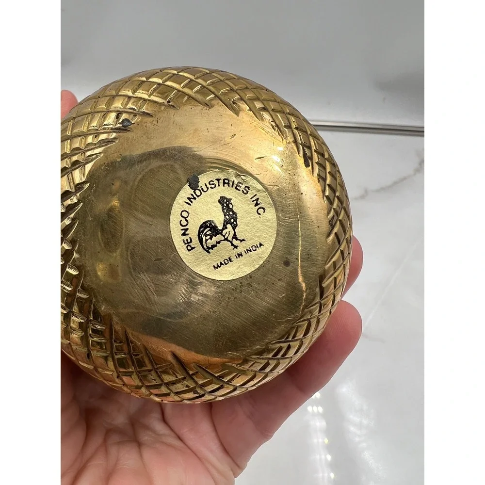 Vintage Penco Industries Brass Pineapple Figurine 7